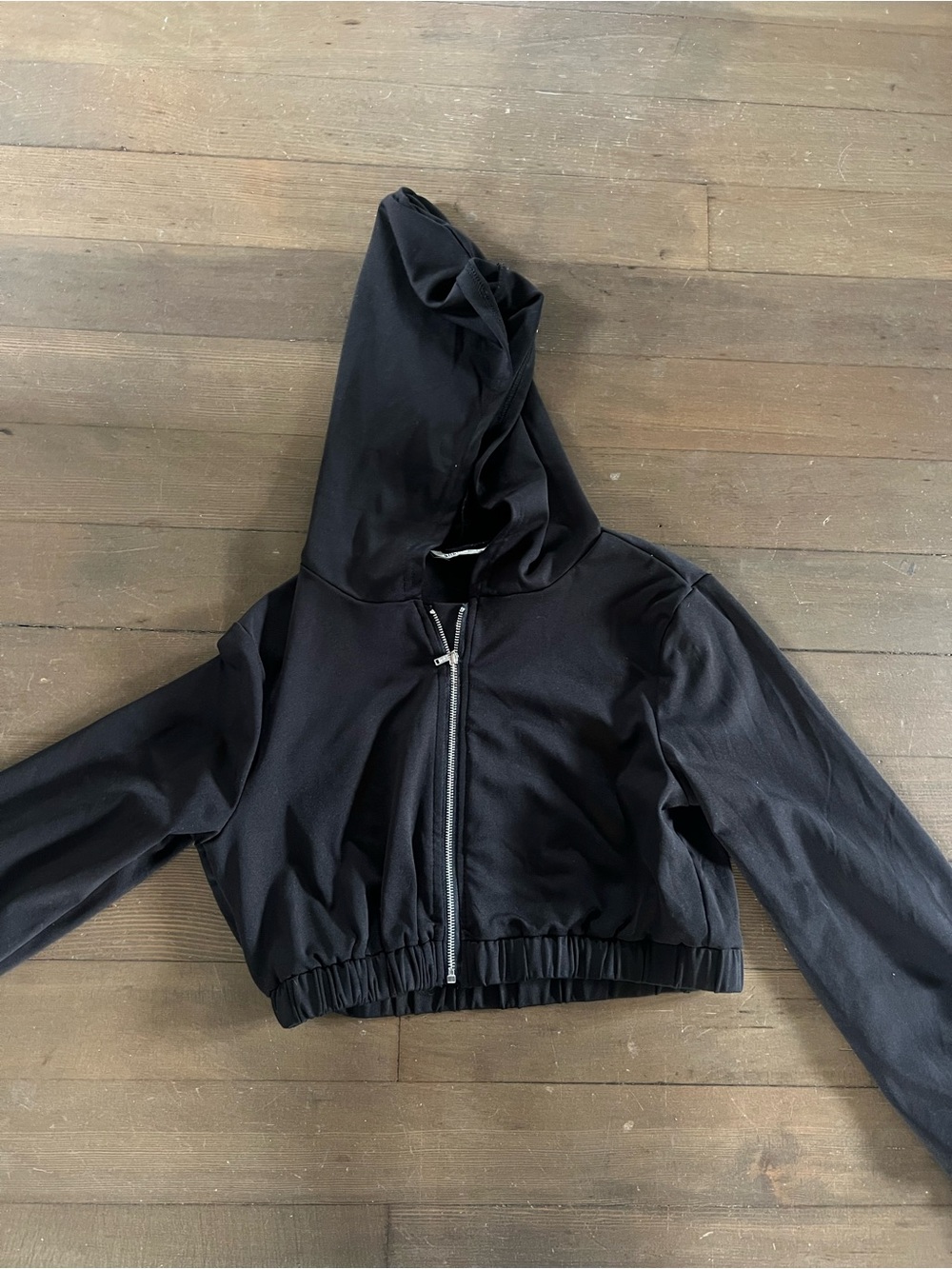 SHEIN Black Hooded Zip-Up